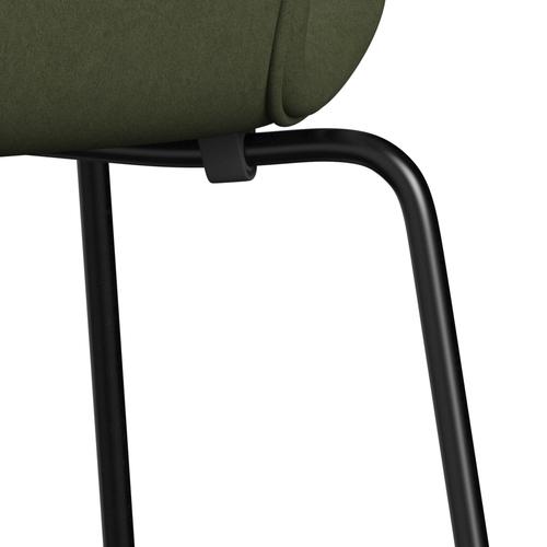 Fritz Hansen 3107 stoel Volledige bekleding, zwart/comfortgroen/grijs