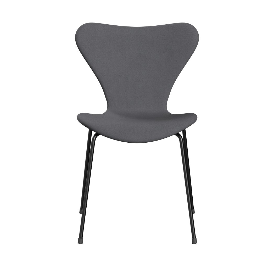 Fritz Hansen 3107 Stuhl Vollpolsterung, Schwarz/Komfort Grau (C01012)