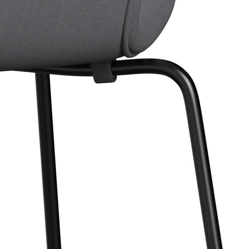 Fritz Hansen 3107 stoel Volledige bekleding, zwart/comfortgrijs (C01012)