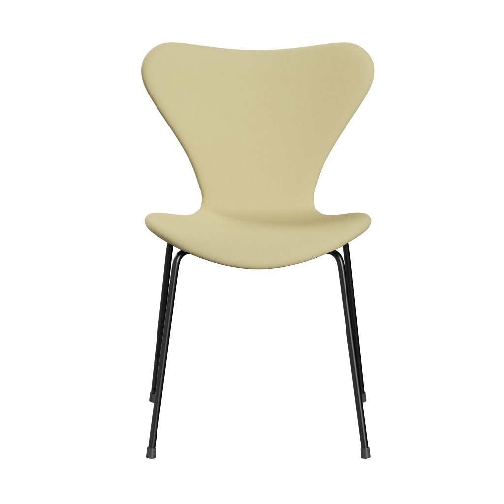 Fritz Hansen 3107 Stuhl Vollpolsterung, Schwarz/Komfort Grau (C68008)