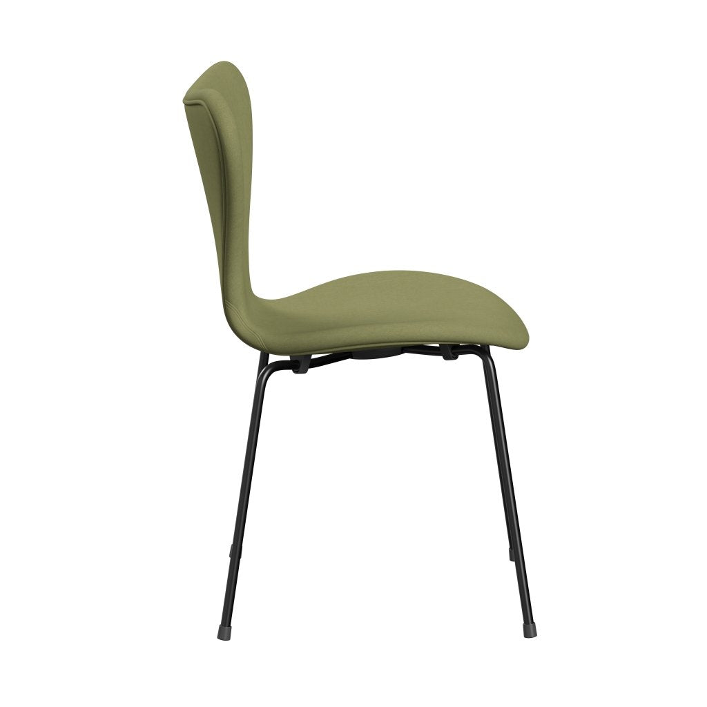 Fritz Hansen 3107 Stuhl Vollpolsterung, Schwarz/Komfort Grau (C68009)