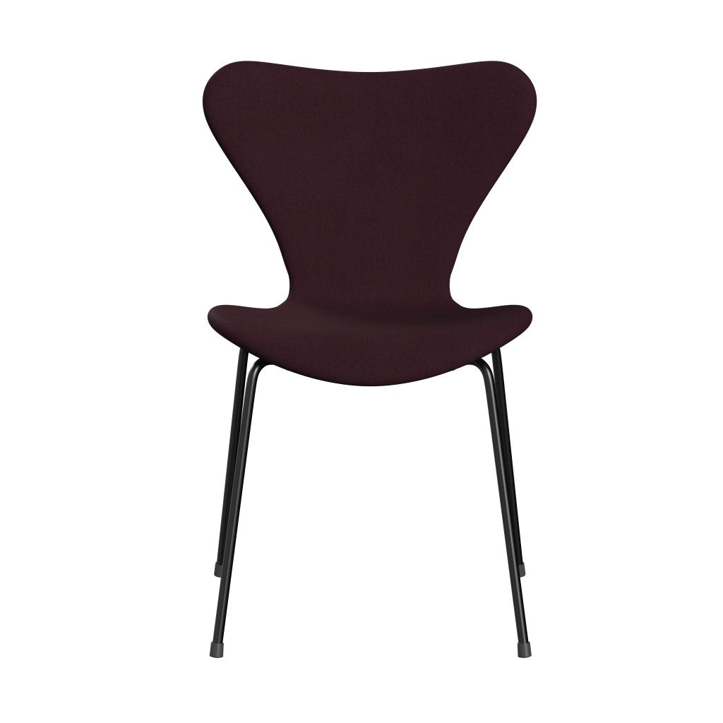 Fritz Hansen 3107 stoel Volledige bekleding, zwart/comfortlicht Bordeaux