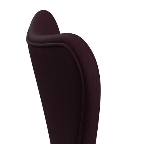 Fritz Hansen 3107 Stuhl Vollpolsterung, Schwarz/Komfort Hell Bordeaux