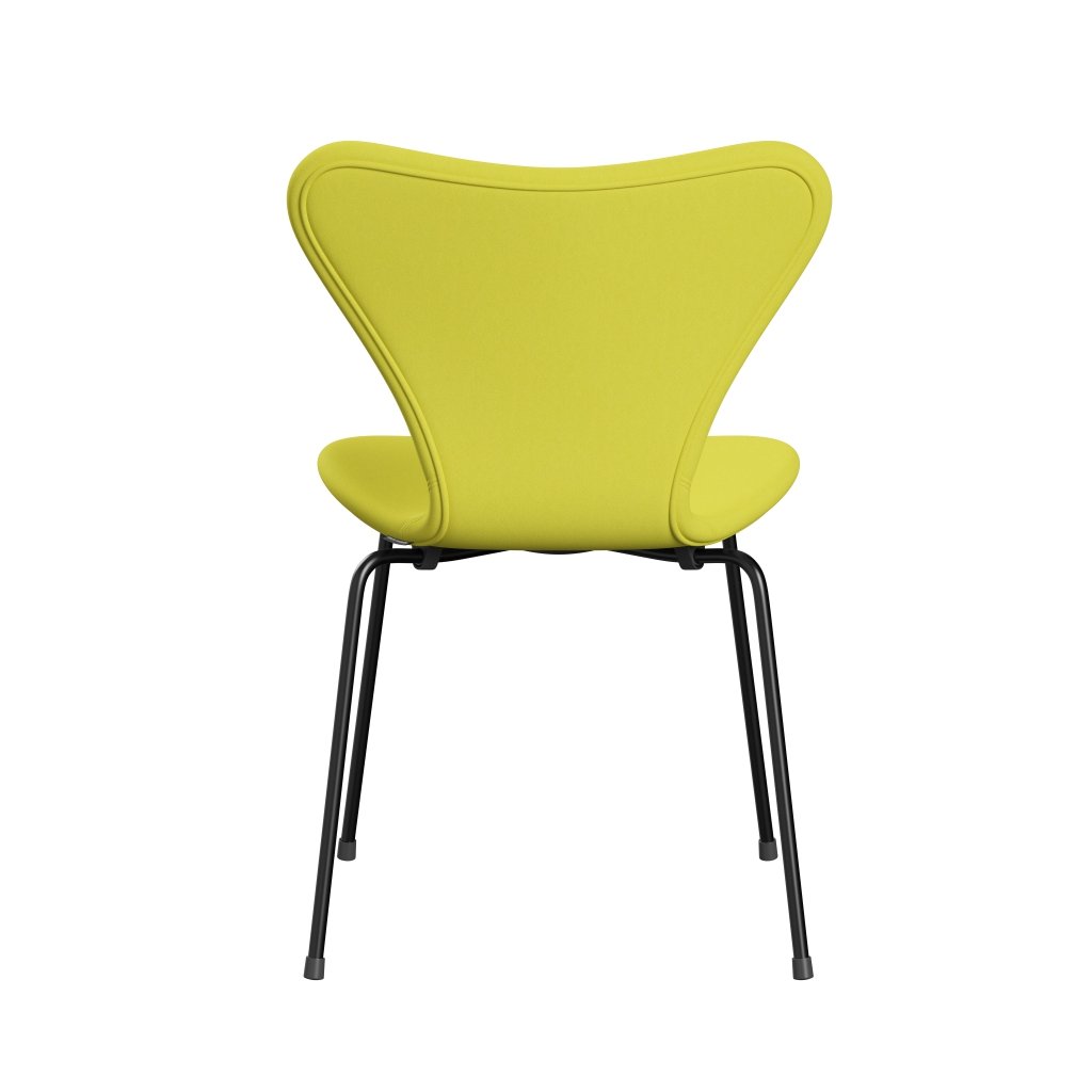 Fritz Hansen 3107 Stuhl Vollpolsterung, Schwarz/Komfort Hellgelb