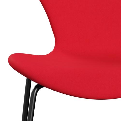 Fritz Hansen 3107 Stuhl Vollpolsterung, Schwarz/Komfort Rosa Dunkel