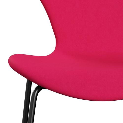 Fritz Hansen 3107 Stuhl Vollpolsterung, Schwarz/Comfort Pink