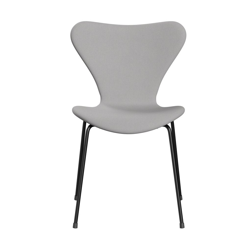 Fritz Hansen 3107 Stuhl Vollpolsterung, Schwarz/Komfort Weiß/Grau