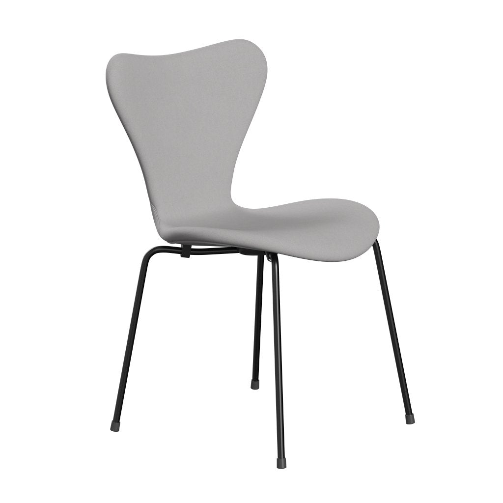 Fritz Hansen 3107 Stuhl Vollpolsterung, Schwarz/Komfort Weiß/Grau