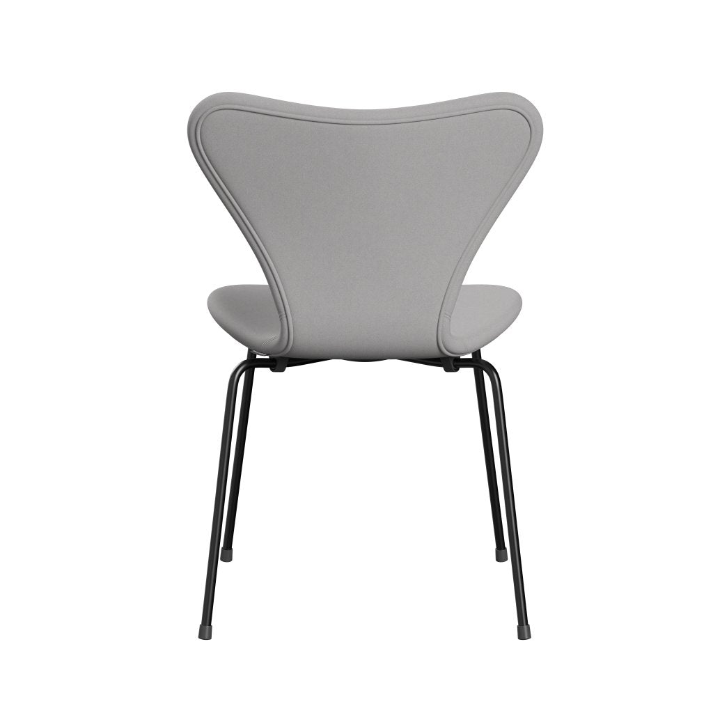 Fritz Hansen 3107 Stuhl Vollpolsterung, Schwarz/Komfort Weiß/Grau