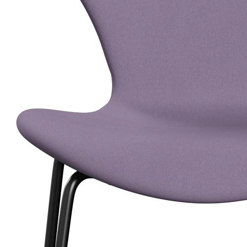 Fritz Hansen 3107 Stuhl Vollpolsterung, Schwarz/Komfort Weiß/Hellviolett