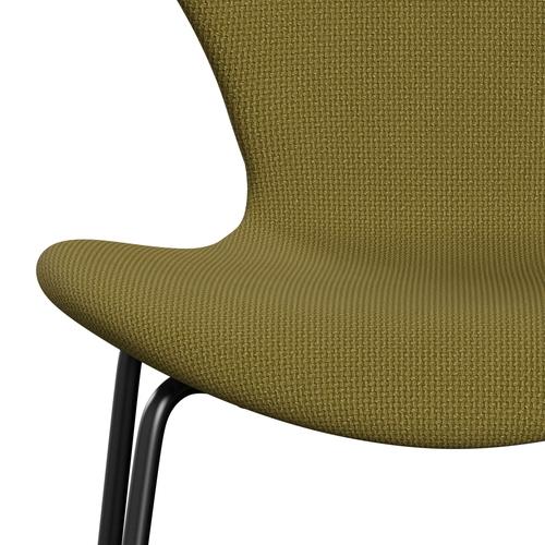 Fritz Hansen 3107 Stuhl Vollpolsterung, Schwarz/Diablo Autumn Green