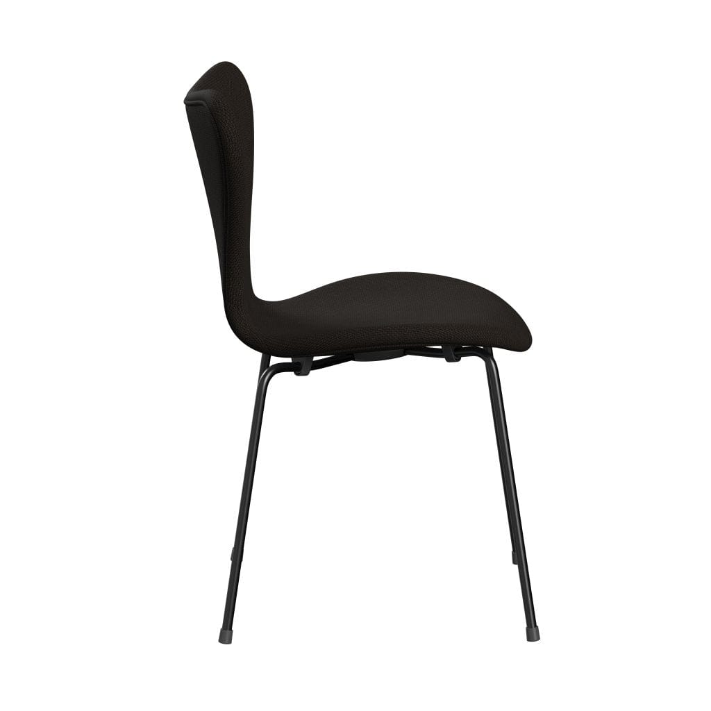 Fritz Hansen 3107 Stuhl Vollpolsterung, Schwarz/Diablo Chocolate Dark