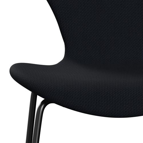 Fritz Hansen 3107 Stuhl Vollpolsterung, Schwarz/Diablo Dunkelblau