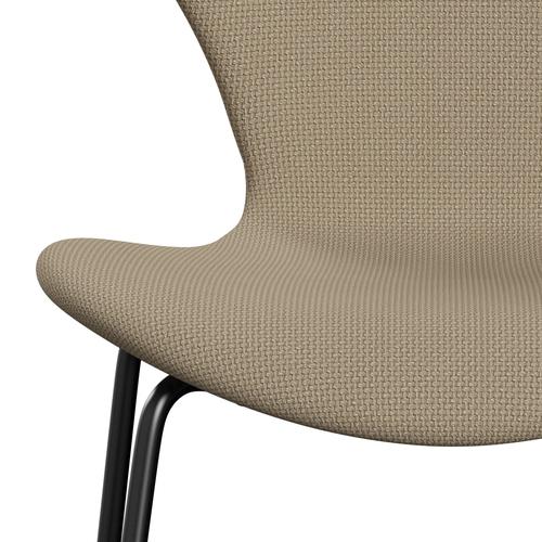 Fritz Hansen 3107 Stuhl Vollpolsterung, Schwarz/Diablo Hessisch