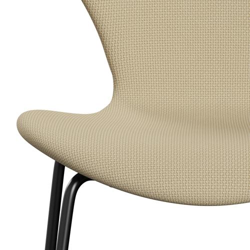 Fritz Hansen 3107 Stuhl Vollpolsterung, Schwarz/Diablo Elfenbein