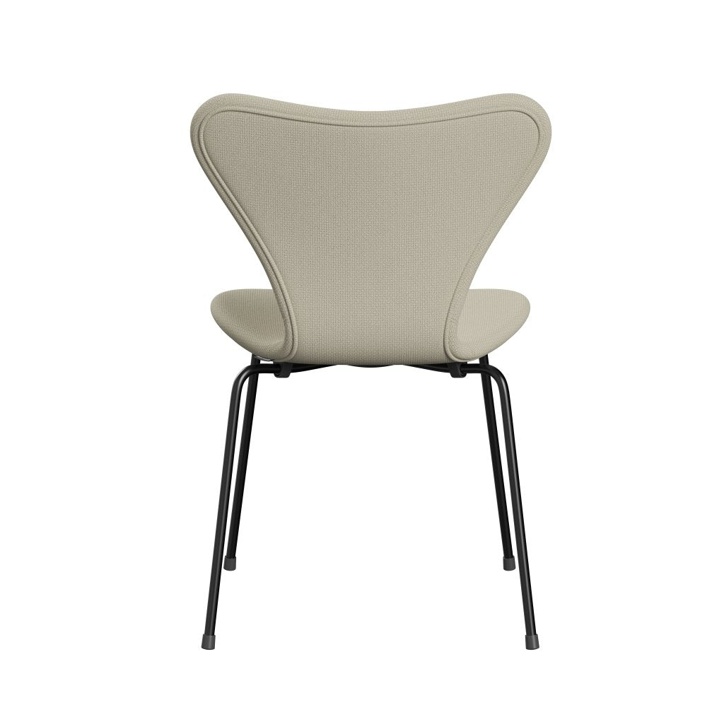 Fritz Hansen 3107 Stuhl Vollpolsterung, Schwarz/Diablo Oatmeal