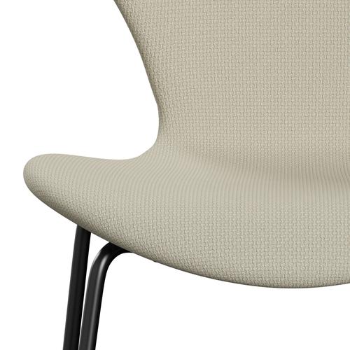 Fritz Hansen 3107 Stuhl Vollpolsterung, Schwarz/Diablo Oatmeal