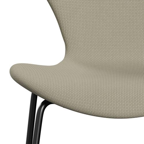 Fritz Hansen 3107 Stuhl Vollpolsterung, Schwarz/Diablo Sand