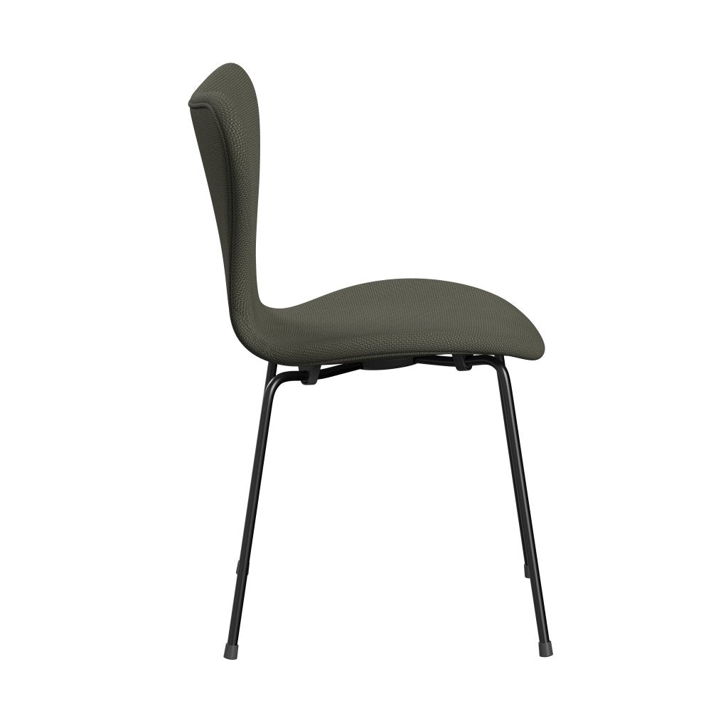 Fritz Hansen 3107 Stuhl Vollpolsterung, Schwarz/Diablo Warm Grey