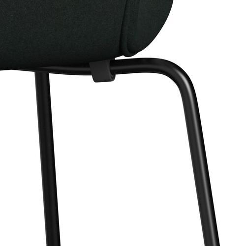 Fritz Hansen 3107 Stuhl Vollpolsterung, Schwarz/Divina Charcoal