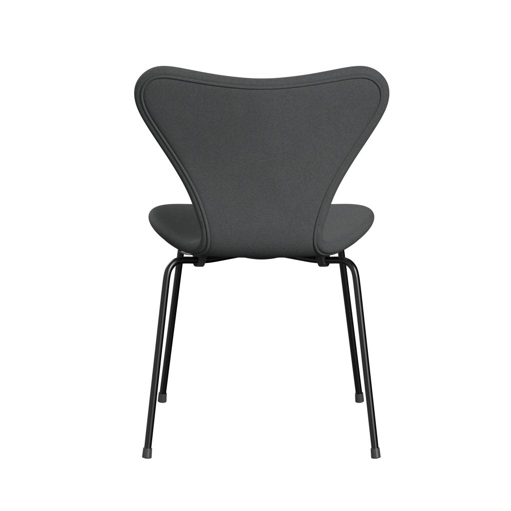 Fritz Hansen 3107 Stuhl Vollpolsterung, Schwarz/Divina Dunkelgrau