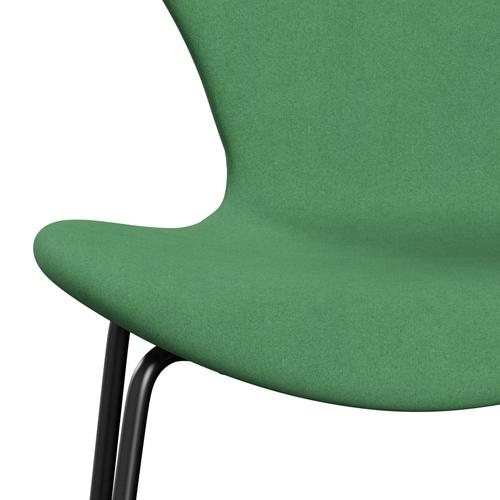 Fritz Hansen 3107 Stuhl Vollpolsterung, Schwarz/Divina Grün