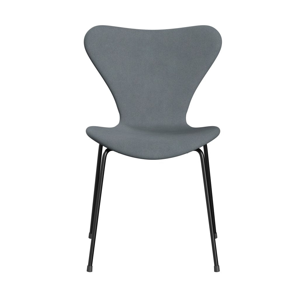 Fritz Hansen 3107 Stuhl Vollpolsterung, Schwarz/Divina Hellgrau