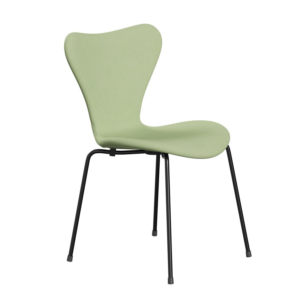 Fritz Hansen 3107 Stuhl Vollpolsterung, Schwarz/Divina Hellgelb