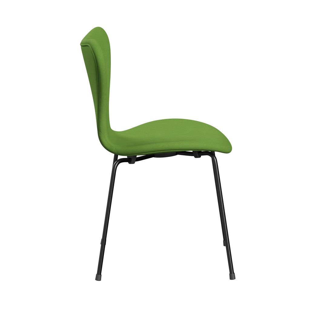 Fritz Hansen 3107 Stuhl Vollpolsterung, Schwarz/Divina Lime Light