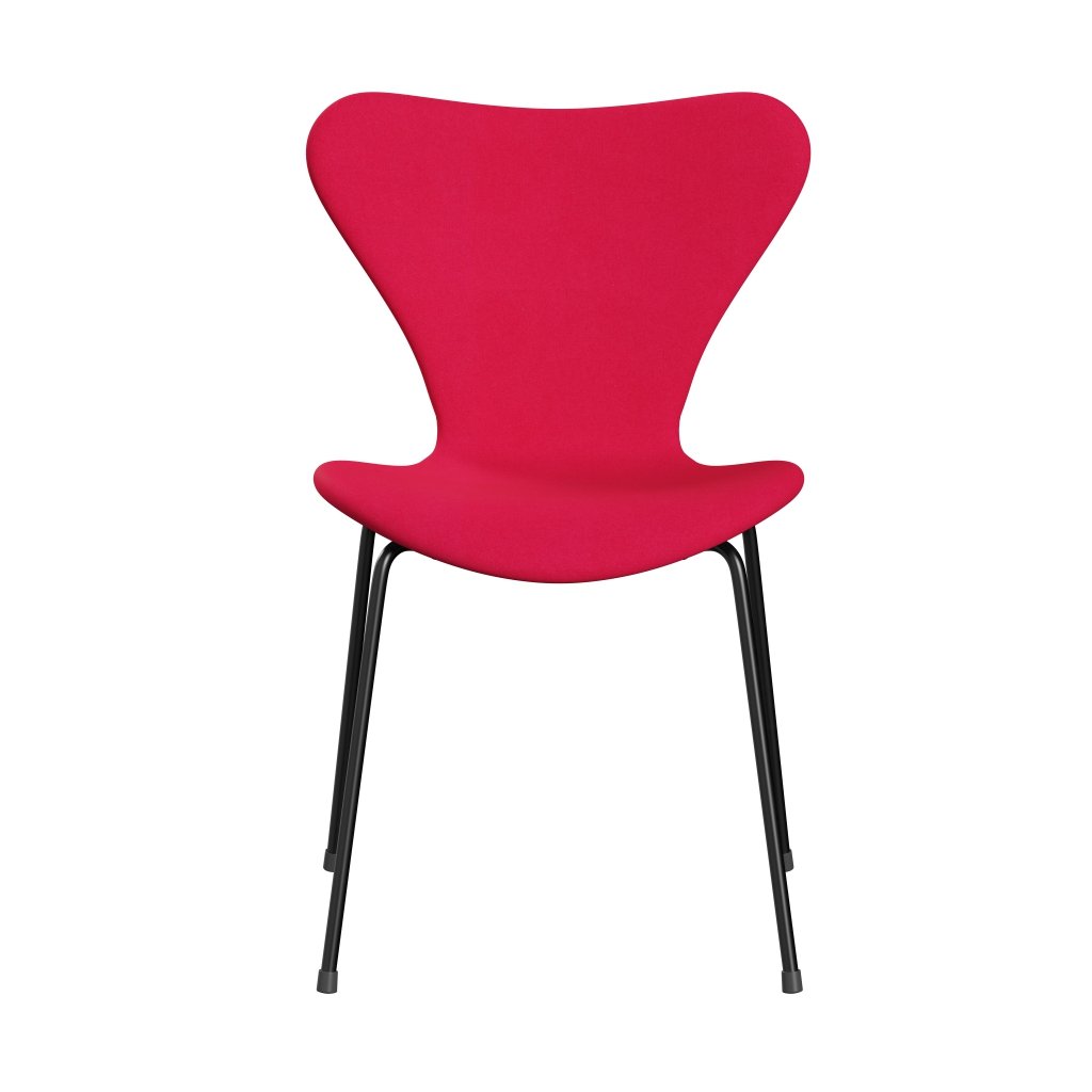 Fritz Hansen 3107 Stuhl Vollpolsterung, Schwarz/Divina Lipstick Pink