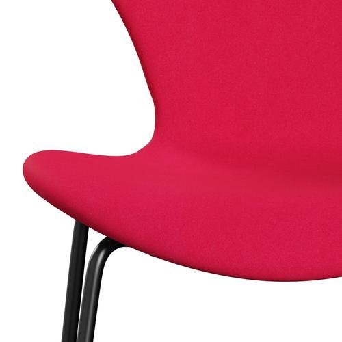 Fritz Hansen 3107 Stuhl Vollpolsterung, Schwarz/Divina Lipstick Pink