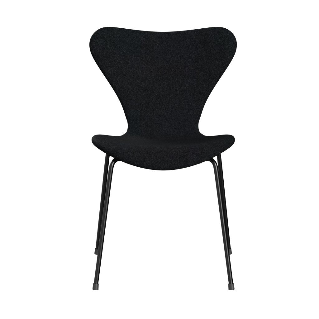 Fritz Hansen 3107 Stuhl Vollpolsterung, Schwarz/Divina Md Schwarz