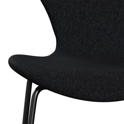 Fritz Hansen 3107 Stuhl Vollpolsterung, Schwarz/Divina Md Schwarz