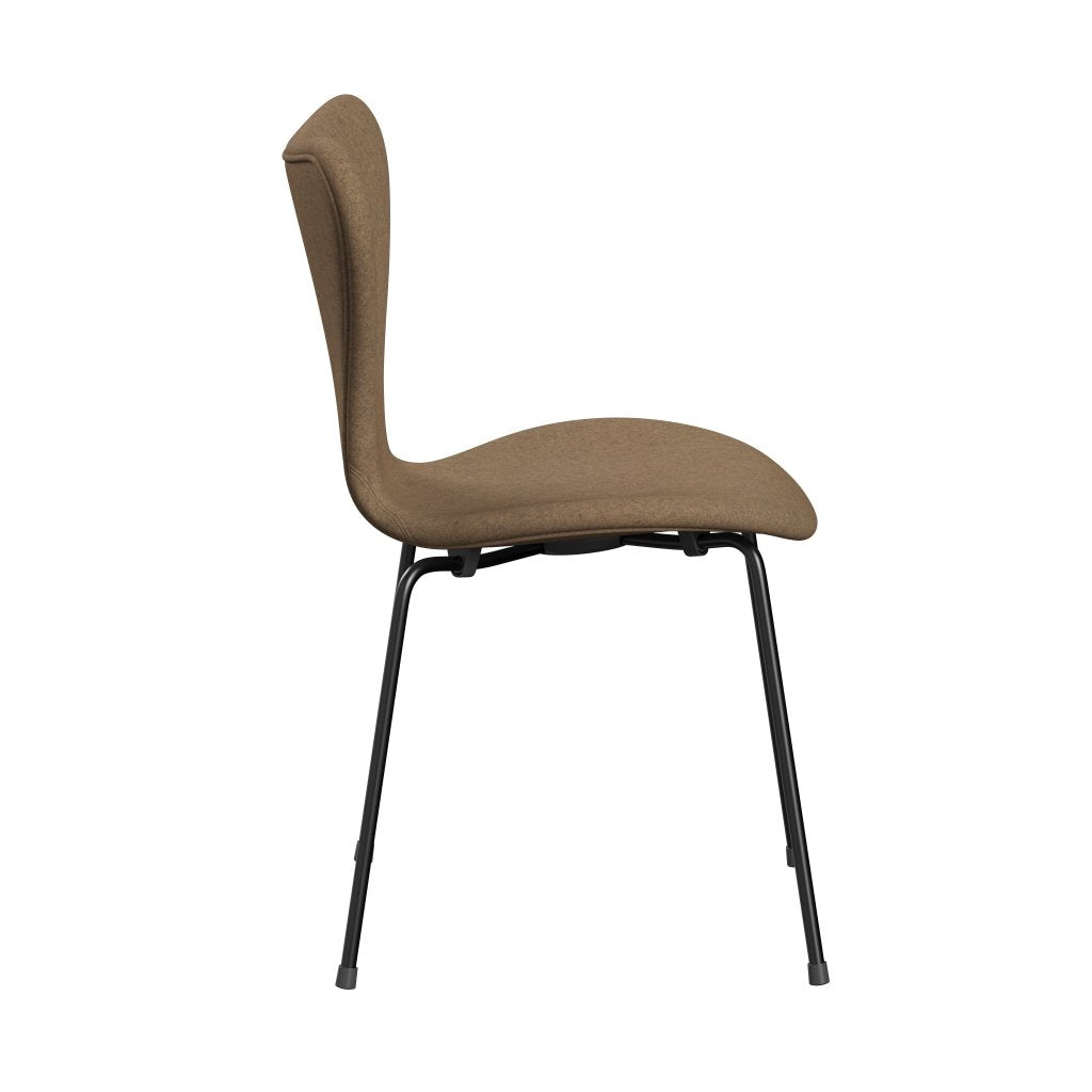 Fritz Hansen 3107 Stuhl Vollpolsterung, Schwarz/Divina Md Café Latte