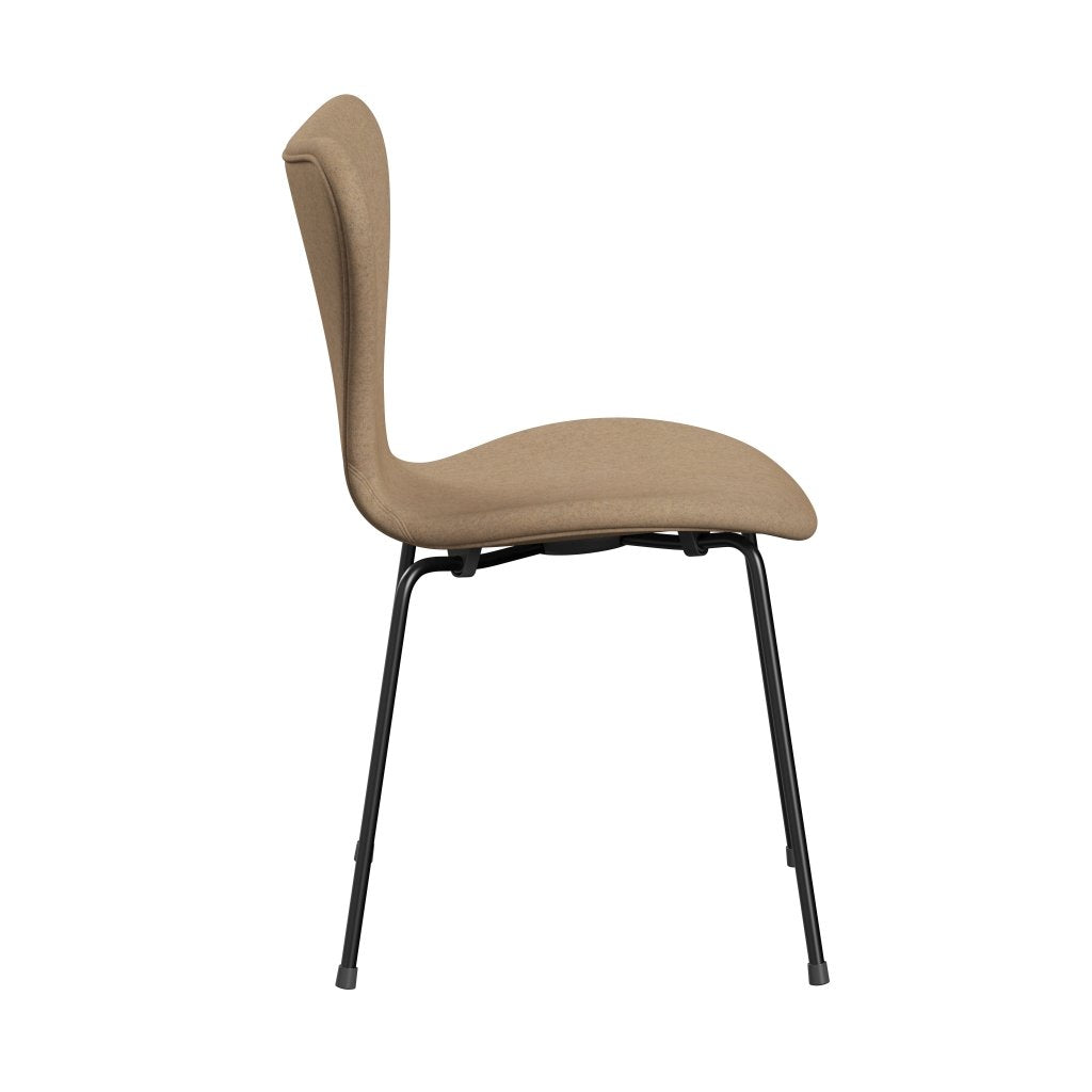 Fritz Hansen 3107 Stuhl Vollpolsterung, Schwarz/Divina Md Cappuccino