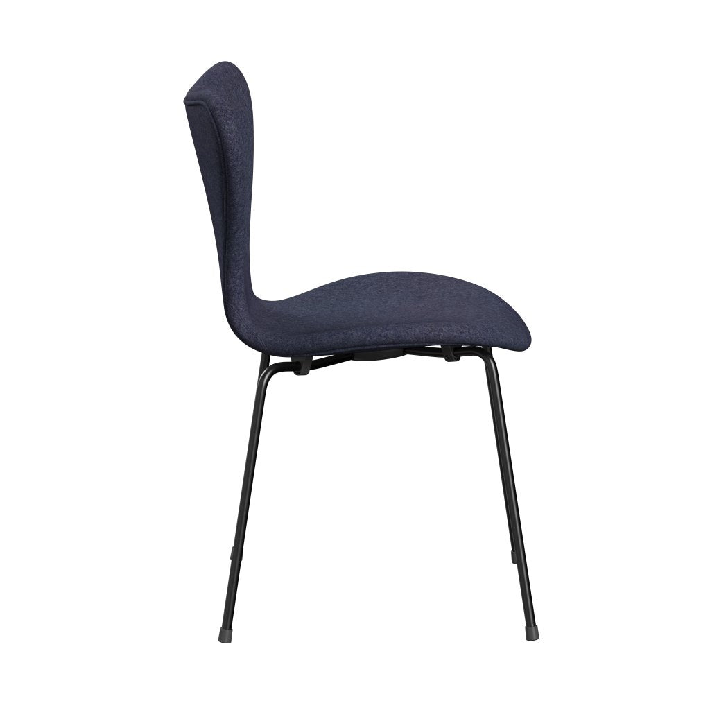 Fritz Hansen 3107 Stuhl Vollpolsterung, Schwarz/Divina Md Cool Grey