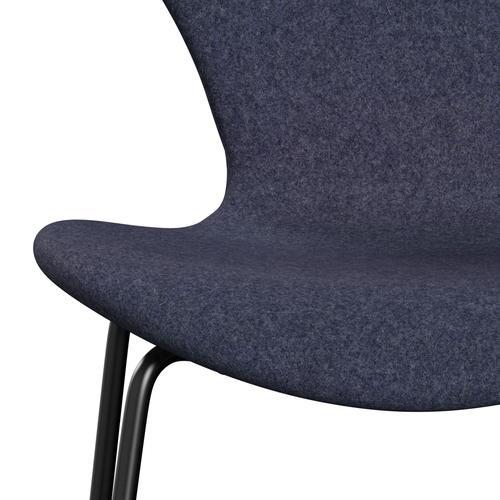 Fritz Hansen 3107 Stuhl Vollpolsterung, Schwarz/Divina Md Cool Grey