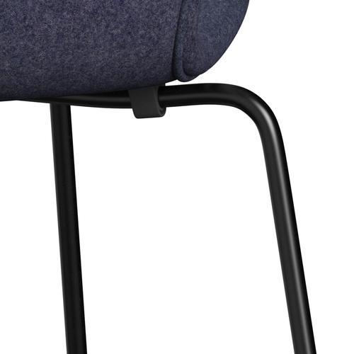 Fritz Hansen 3107 Stuhl Vollpolsterung, Schwarz/Divina Md Cool Grey