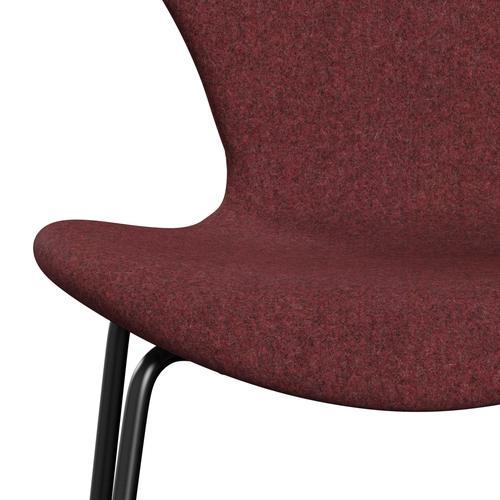 Fritz Hansen 3107 Stuhl Vollpolsterung, Schwarz/Divina Md Heather