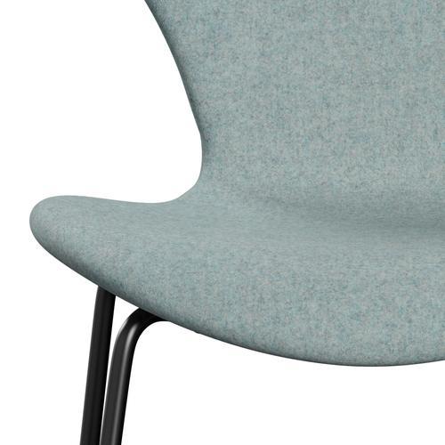 Fritz Hansen 3107 Stuhl Vollpolsterung, Schwarz/Divina Md Mint