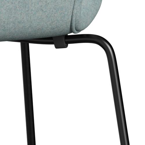 Fritz Hansen 3107 Stuhl Vollpolsterung, Schwarz/Divina Md Mint