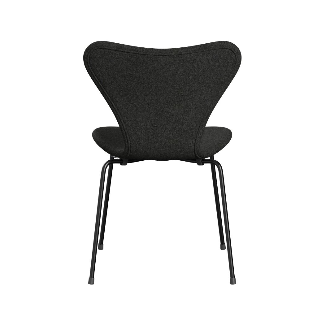 Fritz Hansen 3107 Stuhl Vollpolsterung, Schwarz/Divina Melange Grau