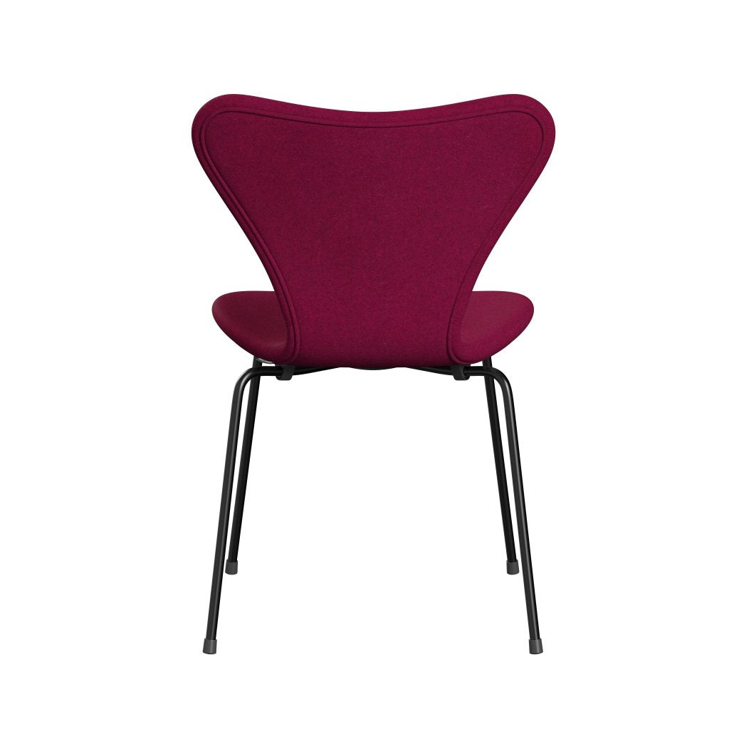 Fritz Hansen 3107 Stuhl Vollpolsterung, Schwarz/Divina Melange Lipstick Pink