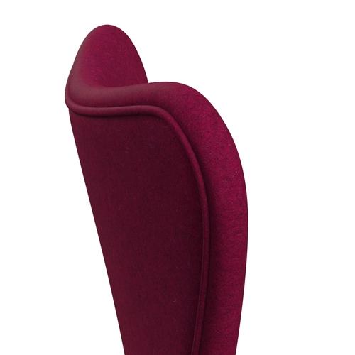 Fritz Hansen 3107 Stuhl Vollpolsterung, Schwarz/Divina Melange Lipstick Pink