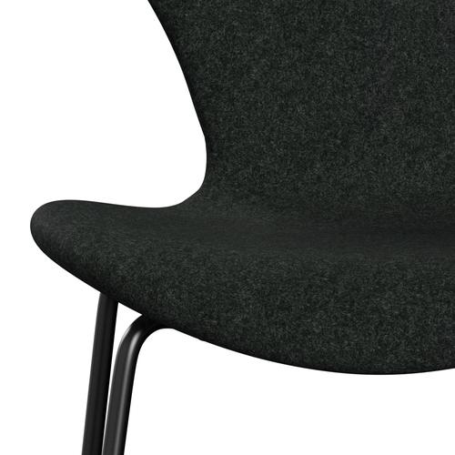 Fritz Hansen 3107 Stuhl Vollpolsterung, Schwarz/Divina Melange Salt & Pepper