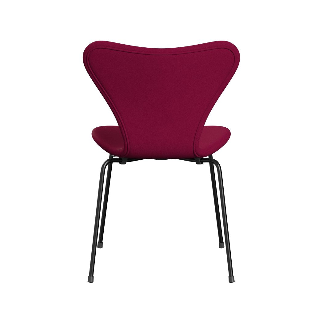 Fritz Hansen 3107 Stuhl Vollpolsterung, Schwarz/Divina Pink Dunkel