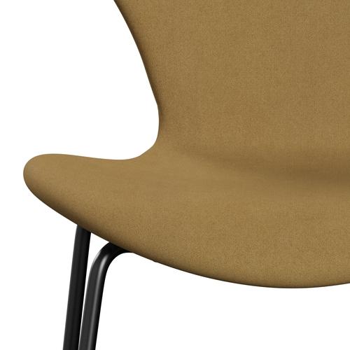 Fritz Hansen 3107 Stuhl Vollpolsterung, Schwarz/Divina Sand Light