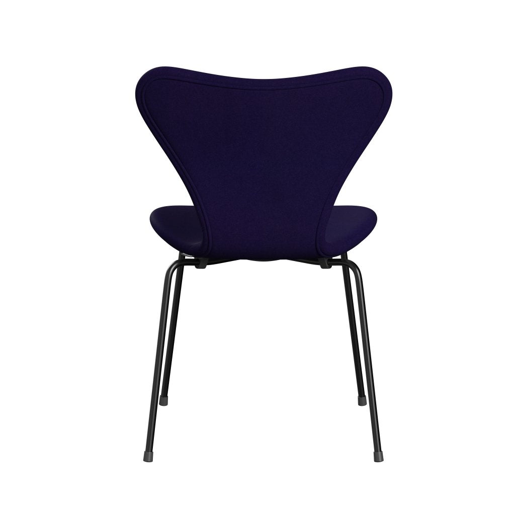 Fritz Hansen 3107 Stuhl Vollpolsterung, Schwarz/Divina Violett Dunkel (Div692)