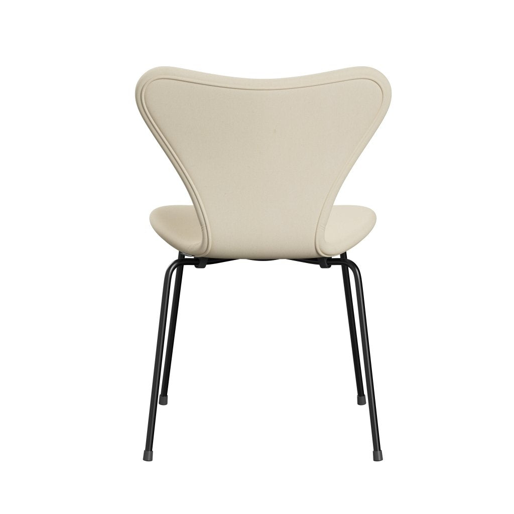 Fritz Hansen 3107 Stuhl Vollpolsterung, Schwarz/Divina Weiß