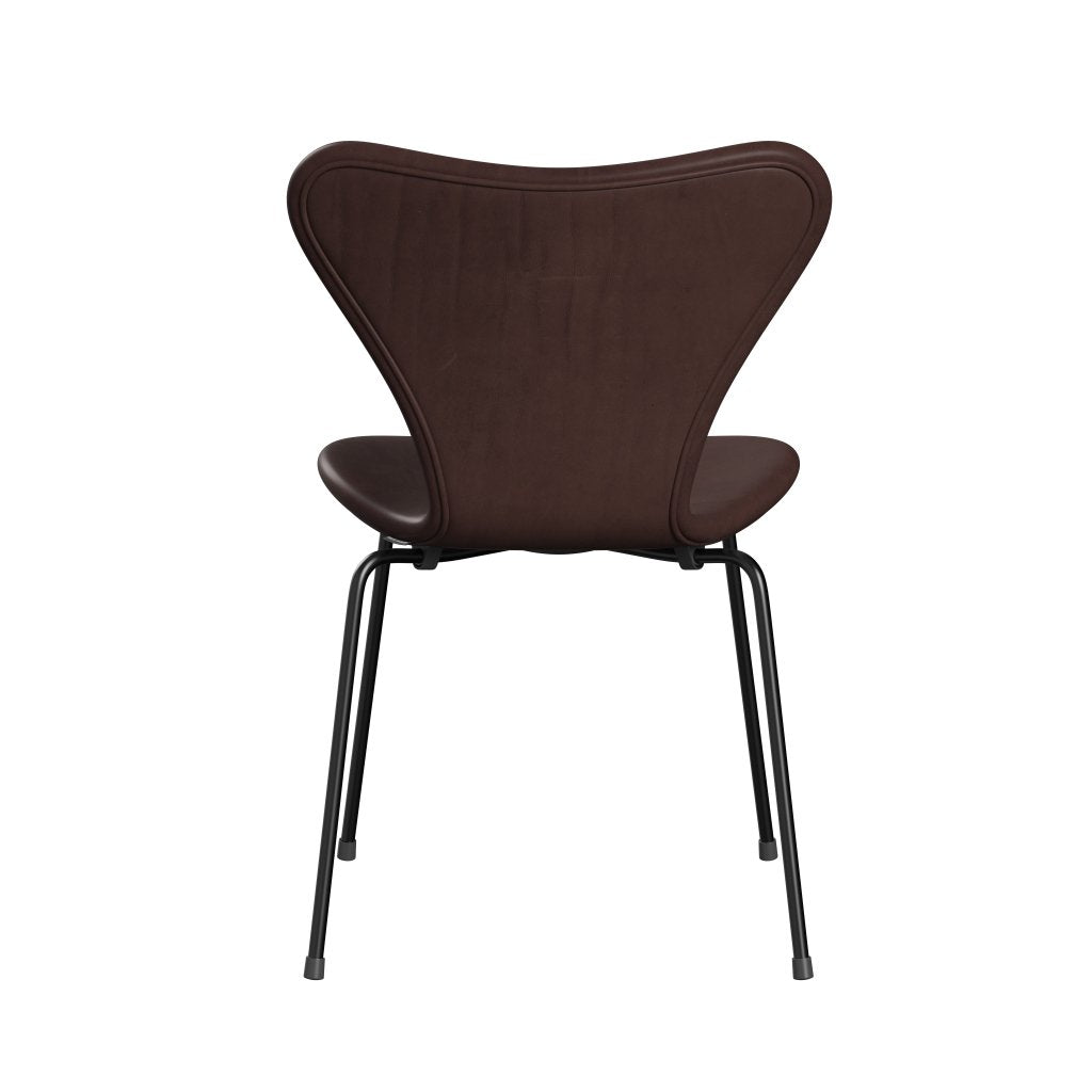 Fritz Hansen 3107 Stuhl Vollpolsterung, Schwarz/Schokolade